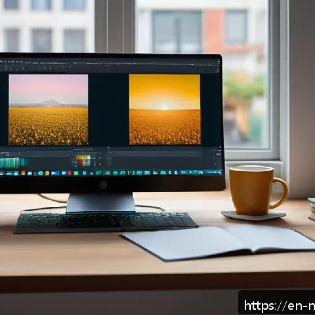 NFT 작품의 보호를 위한 법적 조치 - A modern digital artist’s workspace featuring a high-resolution computer screen displaying colorful ...